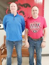 Gregory High School boys basketball coach Jeff Determan, left, and assistant coach Lonnie Klundt, right, were named Region 5B Coach and Assistant Coach of the year. The two of them led the team to a 20-6 record and an appearance at