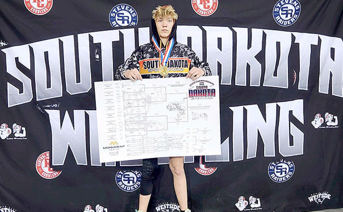 Avery Sengelmann earned a first place finish at the State AAU Wrestling Tournament. He won all by fall with one technical fall in the Schoolboy 150 division.