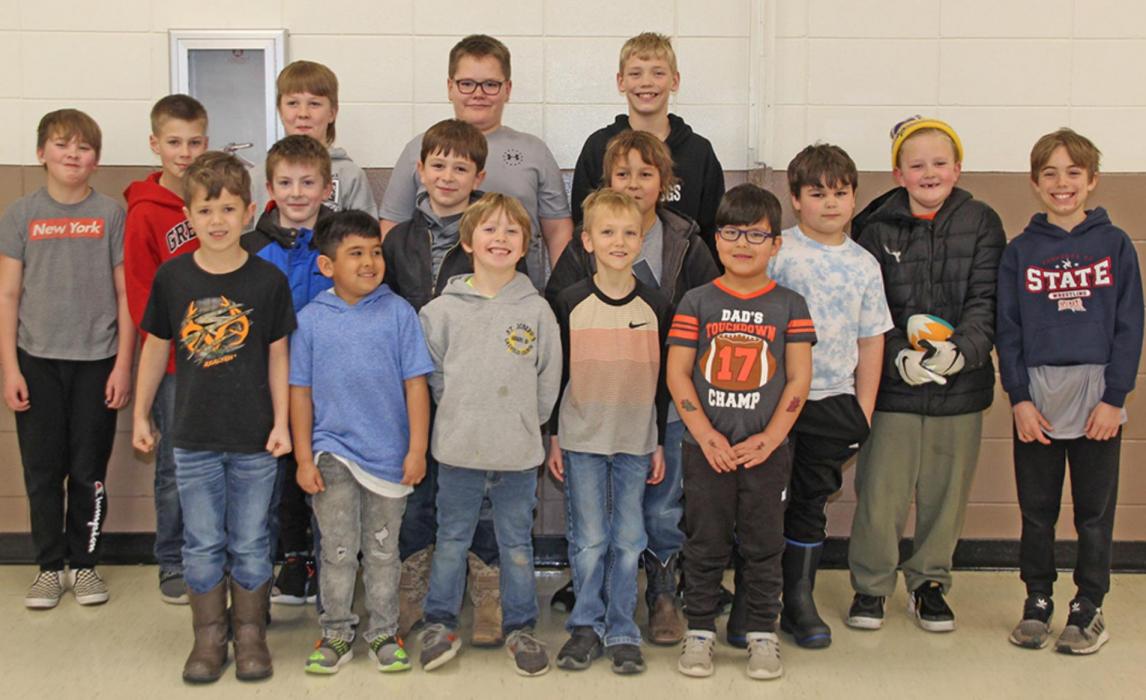 The AAU wrestlers headed to the region tournament are pictured above, left to right. Back row: Boone Beck, Reed Sedlacek, Wyatt Beck, Austin Vosika, and Avery Sengelmann. Middle row: Christian Ring, Gunner Veskrna, Sebastian Petersen, Jessiah Zimmerman, Liam Lane, and Slade Webster. Front row: Sawyer Sperl, Jaxon Miller, Madden Janak, Odin Reber, and Keanu Martin. Not pictured are Lane Littau, Rage Kepler, Jace Vosika, AJ Lutt, Otto Reber, Gabe Ekroth, and Urijah Gonzalez.